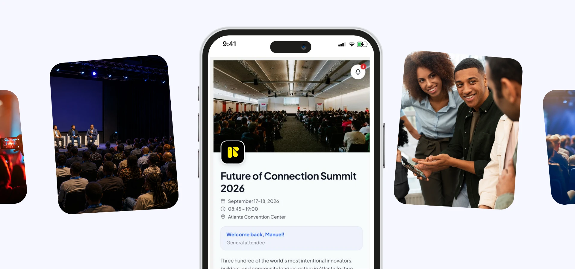 Mixle Events mobile app preview with event photos